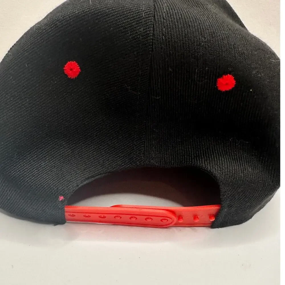 Barcelona 3D Embroidered Snapback Baseball Hat Black Red
